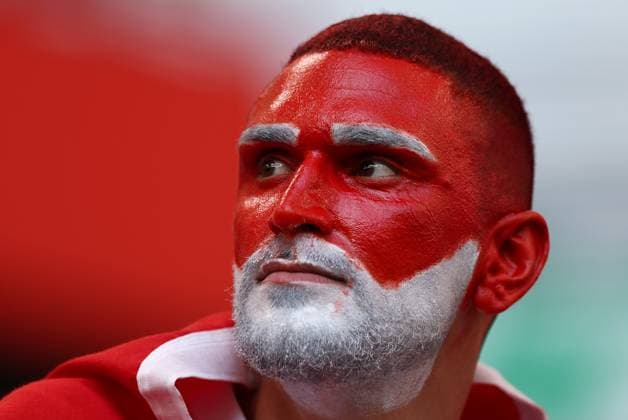 A Türkiye fan looks on Czechia v Turkiye, UEFA European Championship, EM, Europameisterschaft 2024, Group F, Football, Volksparkstadion, Hamburg, Germany - 26 Jun 2024 EDITORIAL USE ONLY No use with unauthorised audio, video, data, fixture lists, club league logos or live services. Online in-match use limited to 120 images, no video emulation. No use in betting, games or single club league player publications. Copyright: xMattxWest Shutterstockx 14555612w