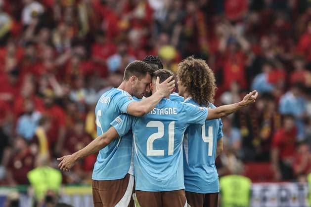 Belgium s players pictured after a soccer game between Ukraine and Belgian national soccer team Red Devils, Wednesday 26 June 2024 in Stuttgart, Germany, the third match in the group stage of the UEFA EURO, EM, Europameisterschaft,Fussball 2024 European championships. BRUNOxFAHY  x95332205x