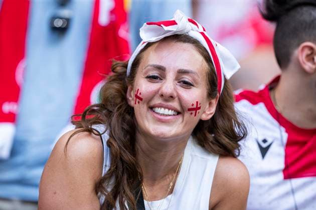 UEFA EURO 2024 Georgia Portugal 26 06 2024 Fans in the stands UEFA EURO 2024 Georgia Portugal Arena AufSchalke, Gelsenkirchen, on 26 06 2024 Copyright: xBEAUTIFULxSPORTS Meuselx