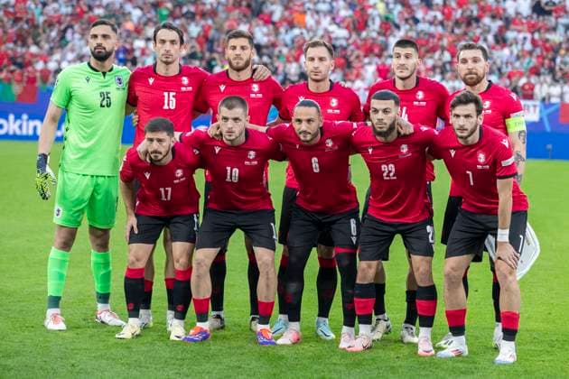UEFA EURO 2024 Georgia Portugal 26 06 2024 Team photo GeorgiaUEFA EURO 2024 Georgia Portugal Arena AufSchalke, Gelsenkirchen, on 26 06 2024 Copyright: xBEAUTIFULxSPORTS Meuselx