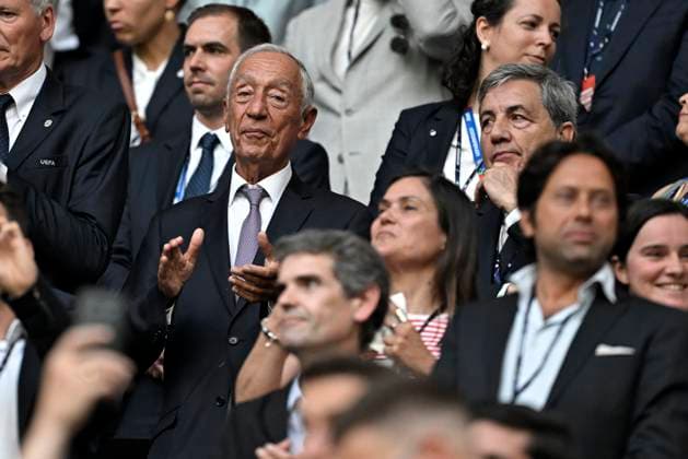 26 06 2024, Football UEFA EURO 2024, preliminary round, match day 3, Georgia Portugal, in the Arena AufSchalke Gelsenkirchen, Portuguese President Macelo Nuno Duarte Rebelo de Sousa Portugal among the guests of honor