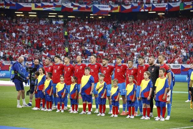 HAMBURG, Volksparkstadium ,26-06-2024 , European Football Championship Euro2024, Group stage match no.36 between Czechia and Turkiye, team Czechia line up Czechia - Turkiye (Euro2024)  x25605955x Copyright: