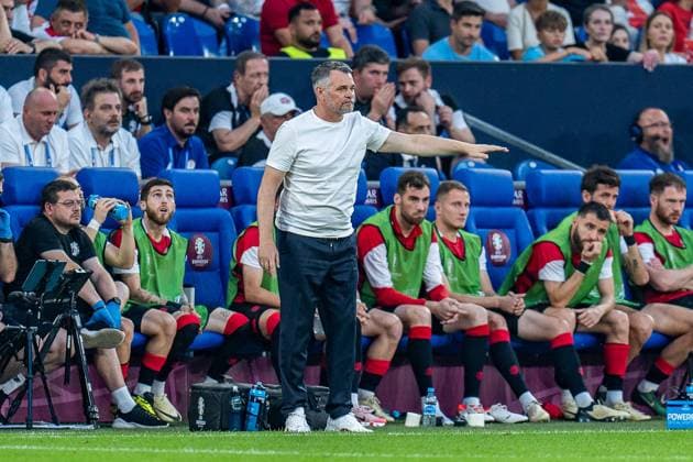 Willy Sagnol Georgia, Head Coach Coach Georgia vs Portugal, Men, Football, Matchday 3, EURO 2024, 26 06 2024, European Championship, Group F Georgia vs Portugal, Men, Football, Matchday 3, EURO 2024, 26 06 2024, European Championship, Group F Gelsenkirchen Copyright: xEibner-Pressefoto BahhoxKarax EP_GEO