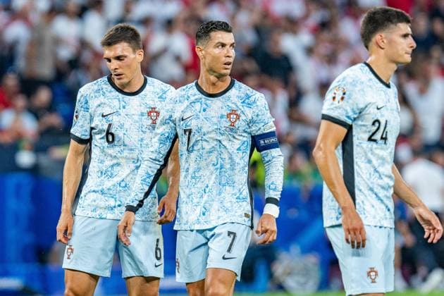 Cristiano Ronaldo Portugal, 07 Joao Palhinha Portugal, 6 Antonio Silva Portugal, 24 Georgia vs Portugal, Men, Football, Matchday 3, EURO 2024, 26 06 2024, European Championship, Group F Georgia vs Portugal, Men, Football, Matchday 3, EURO 2024, 26 06 2024, European Championship, Group F Gelsenkirchen Copyright: xEibner-Pressefoto BahhoxKarax EP_GEO