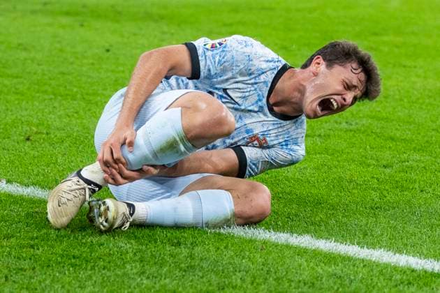 UEFA EURO 2024 Georgia Portugal 26 06 2024 Joao Neves Portugal, 15 screams on the ground UEFA EURO 2024 Georgia Portugal Arena AufSchalke, Gelsenkirchen, on 26 06 2024 Copyright: xBEAUTIFULxSPORTS Meuselx