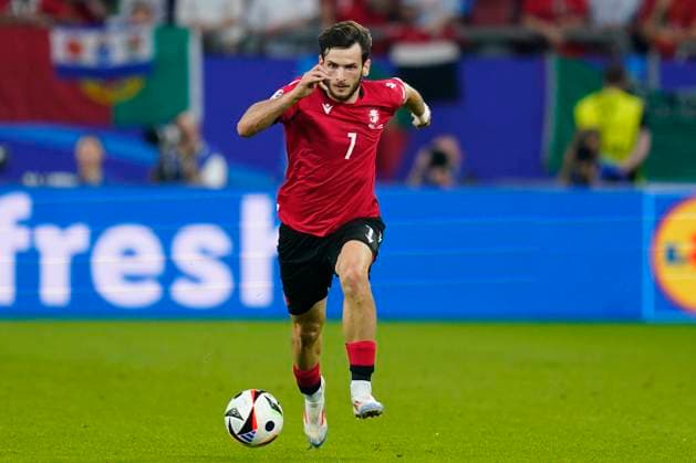 GER: Georgia v Portugal. UEFA EURO, EM, Europameisterschaft,Fussball 2024 Khvicha Kvaratskhelia of Georgia during the UEFA Euro 2024 match between Georgia and Portugal, Group F, date 3, played at Veltins-Arena stadium on June 26, 2024 in Gelsenkirchen, Germany. kpng Copyright: xSergioxRuizx xPRESSINPHOTOx PS_240626_GEO_POR_026