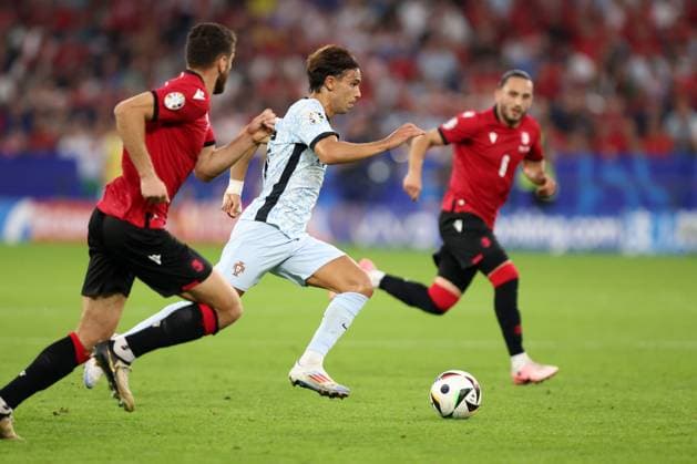 GELSENKIRCHEN 26.06.2024 MECZ III RUNDA GRUPA F MISTRZOSTW EUROPY 2024: GRUZJA - PORTUGALIA --- THIRD ROUND GROUP F UEFA EURO, EM, Europameisterschaft,Fussball 2024 MATCH: GEORGIA - PORTUGAL JOAO FELIX FOT. PIOTR KUCZA FOTOPYK NEWSPIX.PL --- Newspix.pl  240626PYK1018