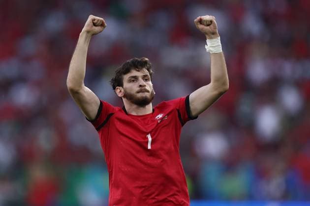 Georgia vs Portugal Khvicha Kvaratskhelia of Georgia celebrates after scoring a goal during the UEFA EURO, EM, Europameisterschaft,Fussball 2024 Group F match between Georgia and Portugal at Arena AufSchalke on June 26, 2024 in Gelsenkirchen, Germany. Gelsenkirchen Arena AufSchalke Germany Copyright: xMarcoxCanonierox