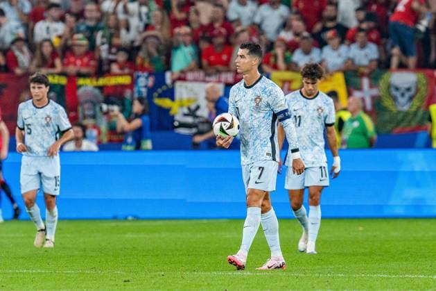 Cristiano Ronaldo Portugal, 07 after scoring 2-0 from Georges Mikautadzes penalty Georgia, 22 Georgia vs Portugal, Men, Football, Matchday 3, EURO 2024, 26 06 2024, European Championship, Group F Georgia vs Portugal, Men, Football, Matchday 3, EURO 2024, 26 06 2024, European Championship, Group F Gelsenkirchen Copyright: xEibner-Pressefoto BahhoxKarax EP_GEO