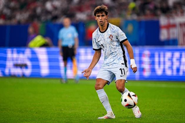 2024-06-26 Georgia v Portugal - Group F - UEFA EURO, EM, Europameisterschaft,Fussball 2024 GELSENKIRCHEN, GERMANY - JUNE 26: Joao Felix of Portugal runs with the ball during the Group F - UEFA EURO 2024 match between Georgia and Portugal at Arena AufSchalke on June 26, 2024 in Gelsenkirchen, Germany. (Photo by Pablo Morano BSR Agency) Gelsenkirchen Germany Content not available for redistribution in The Netherlands directly or indirectly through any third parties. Copyright: xBSRxAgencyx