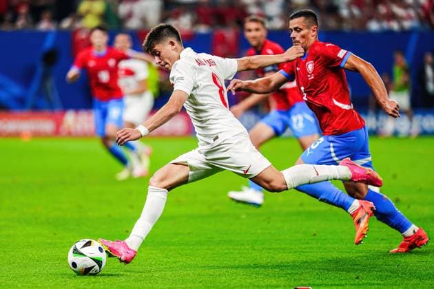 Goal kick goal chance Arda Gueler Turkey, 08 GER, Czech Republic vs Turkey, European Football Championship, UEFA Euro 2024, Matchday 3, 26 06 2024 GER, Czech Republic vs Turkey, European Football Championship, UEFA Euro 2024, Matchday 3, 26 06 2024 Hamburg Copyright: xEibner-Pressefoto MarcelxvonxFehrnx EP_MFN