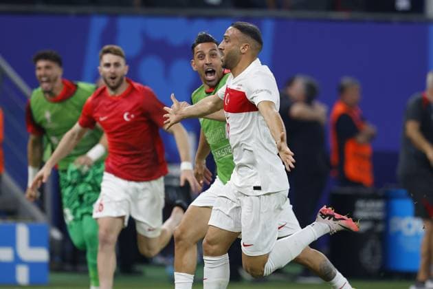 HAMBURG, Volksparkstadium ,26-06-2024 , European Football Championship Euro2024, Group stage match no.36 between Czechia and Turkiye, Turkiye player Cenk Tosun celebrating his goal 1-2 Czechia - Turkiye (Euro2024)  x25607088x Copyright: