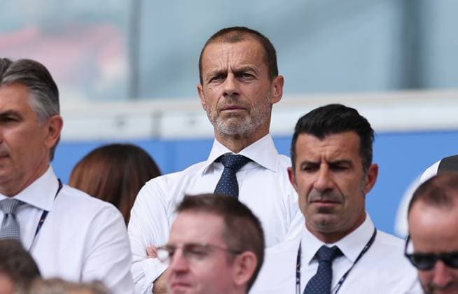 26 06 2024, European Football Championship, UEFA EURO 2024, Slovakia Romania, Group E, Arena Frankfurt, f l , UEFA President Aleksander Ceferin Copyright: HMBxMedia