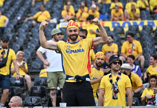 FRANKFURT AM MAIN, GERMANY - JUNE 26: Romania fan during the UEFA EURO, EM, Europameisterschaft,Fussball 2024 group stage match between Slovakia and Romania at Frankfurt Arena on June 26, 2024 in Frankfurt am Main, Germany. Photo by Sebastian Frej Slovakia v Romania: Group E - UEFA EURO 2024 Copyright: xSebastianxFrejx