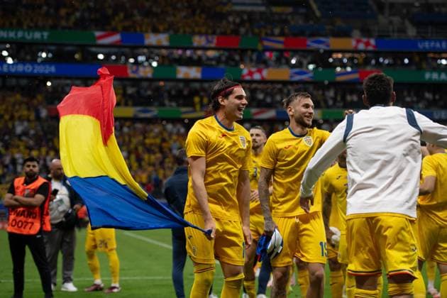 FRANKFURT AM MAIN, GERMANY - JUNE 26: Ianis Hagi of Romania celebrates during the UEFA EURO, EM, Europameisterschaft,Fussball 2024 group stage match between Slovakia and Romania at Frankfurt Arena on June 26, 2024 in Frankfurt am Main, Germany. Photo by Sebastian Frej Slovakia v Romania: Group E - UEFA EURO 2024 Copyright: xSebastianxFrejx