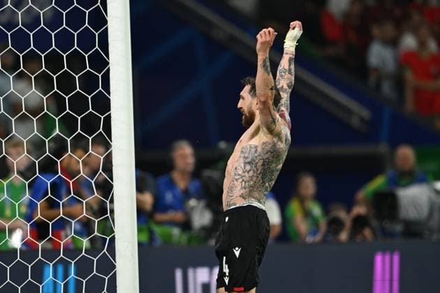 Guram Kashia (Georgia) during the UEFA EURO, EM, Europameisterschaft,Fussball Germany 2024 match between Georgia 2-0 Portugal at Arena AufSchalke on June 26, 2024 in Gelsenkirchen, Germany. Noxthirdxpartyxsales  (257799086)