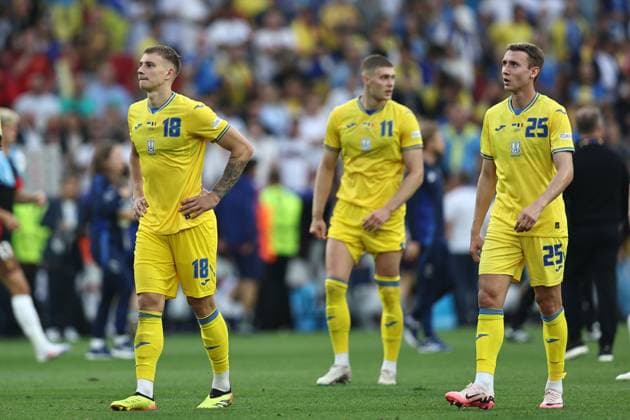 Volodymyr Brazhko (Ukraine)Vladyslav Vanat (Ukraine) during the UEFA EURO, EM, Europameisterschaft,Fussball Germany 2024 match between Ukraine 0-0 Belgium at Stuttgart Arena on June 26, 2024 in Stuttgart, Germany. Noxthirdxpartyxsales  (257799894)