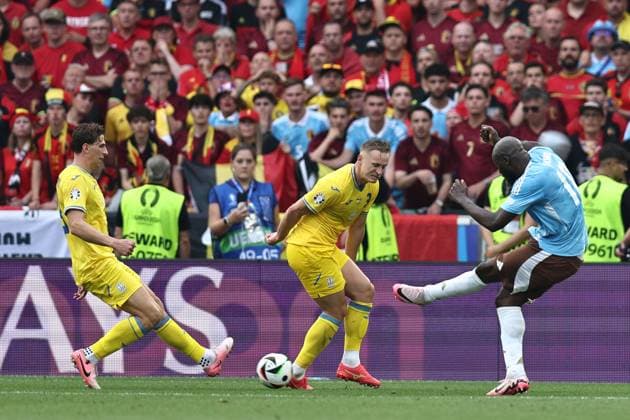 Romelu Lukaku (Belgium)Oleksandr Svatok (Ukraine)Illya Zabarnyi (Ukraine) during the UEFA EURO, EM, Europameisterschaft,Fussball Germany 2024 match between Ukraine 0-0 Belgium at Stuttgart Arena on June 26, 2024 in Stuttgart, Germany. Noxthirdxpartyxsales  (257799970)