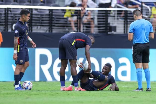 June 26, 2024, Las Vegas, Nevada, UNITED STATES: Moiso s Caicedo of Ecuador during a match against Jamaica in Group B of the Copa America at the .Allegiant Stadium in Las Vegas in the United States this Wednesday, June 26, 2024 Las Vegas UNITED STATES - ZUMAv122 20240626_aap_v122_090 Copyright: xWilliamxVolcovx