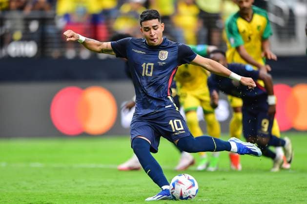 RECORD DATE NOT STATED Copa America USA 2024 Ecuador vs Jamaica Kendry Paez scores his goal 2-0 of Ecuador during the CONMEBOL Copa America 2024 group B match between Ecuador and Jamaica, at Allegiant Stadium, on June 26, 2024 in Las Vegas, Nevada, United States. LAS VEGAS NEVADA UNITED STATES  Copyright: xIsaacxOrtizx 20240626175443_CA_GB_2024_ECU_JAM_PAEZ52