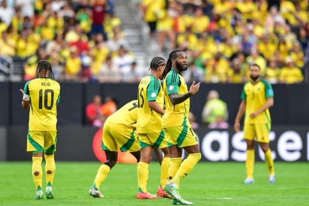 RECORD DATE NOT STATED Copa America USA 2024 Ecuador vs Jamaica Michail Antonio celebrates his goal 2-1 of Jamaica during the CONMEBOL Copa America 2024 group B match between Ecuador and Jamaica, at Allegiant Stadium, on June 26, 2024 in Las Vegas, Nevada, United States. LAS VEGAS NEVADA UNITED STATES  Copyright: xIsaacxOrtizx 20240626182013_CA_GB_2024_ECU_JAM_ANTONIO55