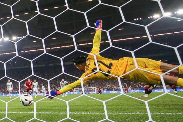 Euro 2024 Georgia Portugal on 26 06 2024 at the Arena AufSchalke in Gelsenkirchen Diego Costa 22, Portugal cant save the penalty to make the score 2 - 0 from Diego Costa 22, Portugal MH