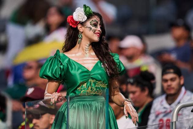 Sport Bilder des Tages RECORD DATE NOT STATED Copa America USA 2024 Venezuela vs Mexico Fans o Aficion during the CONMEBOL Copa America 2024 group B match between Venezuela and Mexico, at SoFi Stadium, on June 26, 2024 in Inglewood, California, United States. INGLEWOOD CALIFORNIA UNITED STATES  Copyright: xJorgexMartinezx 20240626192306_CA_GB_2024_VEN_MEX_FANS39