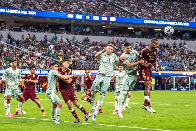 Salomon Rondon of Venezuela and Johan Vasquez of Mexico during the Copa America 2024 CONMEBOL group stage game between Venezuela and Mexico at Estadio SoFi in Los Angeles, California. (Richard Callis SPP) Copyright: xRichardxCallis SPPx spp-en-RiCa-richiecallis240624-1030198