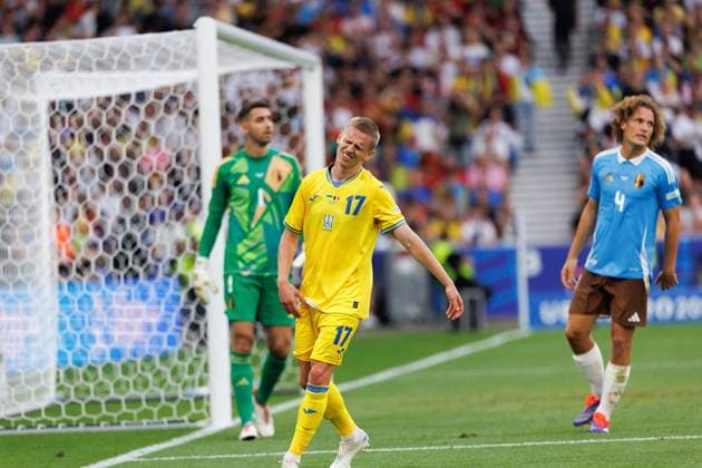 UEFA EURO, EM, Europameisterschaft,Fussball 2024: Ukraine Vs Belgium in Germany - 26 Jun 2024 Oleksandr Zinchenko of Ukraine seen during the UEFA Euro 2024 match between Ukraine and Belgium at MHPArena. Final score; Ukraine 0:0 Belgium. Stuttgart Germany Copyright: xMaciejxRogowskix xSOPAxImagesx MROGOWSKI-3