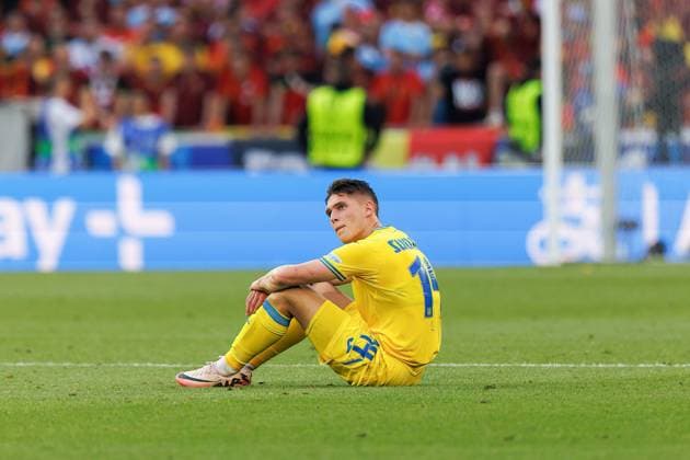 UEFA EURO, EM, Europameisterschaft,Fussball 2024: Ukraine Vs Belgium in Germany - 26 Jun 2024 Georgiy Sudakov of Ukraine seen during the UEFA Euro 2024 match between Ukraine and Belgium at MHPArena. Final score; Ukraine 0:0 Belgium. Stuttgart Germany Copyright: xMaciejxRogowskix xSOPAxImagesx MROGOWSKI-5