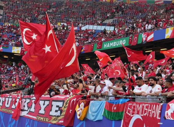 Euro 2024 - Turkey v Czechia Turkiye s supporters during UEFA EURO, EM, Europameisterschaft,Fussball 2024 Group F football match between Turkiye and Czechia at Volksparkstadion in Hamburg, Germany, on 26 June, 2024. Photo by Mehmet Sirin Toplaoglu Depo Photos ABACAPRESS.COM Hamburg Germany  Copyright: xDepoxPhotos ABACAx