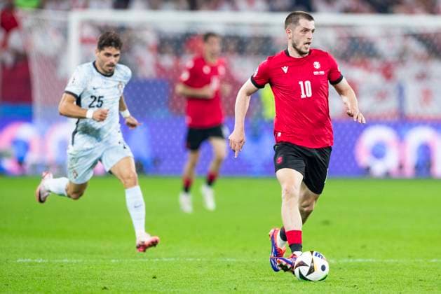 UEFA EURO 2024 Georgia Portugal 26 06 2024 Giorgi Chakvetadze Georgia, 10 UEFA EURO 2024 Georgia Portugal Arena AufSchalke, Gelsenkirchen, on 26 06 2024 Copyright: xBEAUTIFULxSPORTS Meuselx