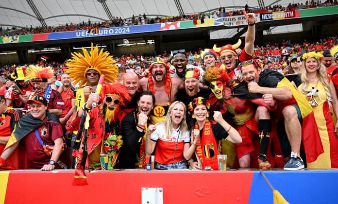 BAU 26 06 2024 Stuttgart Football EM 2024 Ukraine vs Belgium, feature Belgian fans with creative outfits