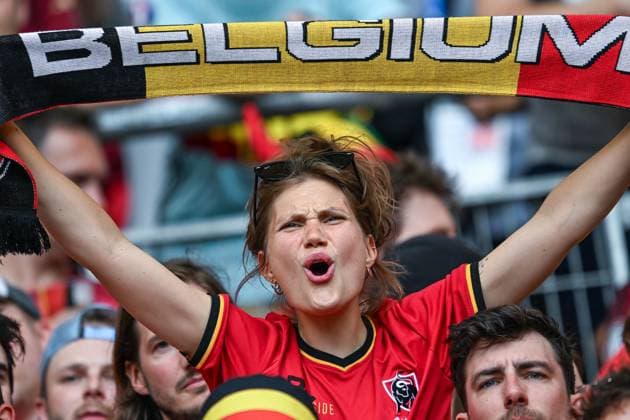 240626 EURO2024 UKRAINE VS BELGIUM fans and supporters of Belgium before a soccer game between the national teams of Ukraine and Belgium, called the Red Devils on the third matchday in Group E in the group stage of the UEFA EURO, EM, Europameisterschaft,Fussball 2024 tournament , on Wednesday 26 June 2024 in Stuttgart , Germany . PHOTO SPORTPIX Stijn Audooren Stuttgart Stuttgart Arena Germany  Copyright: xSportpix.bex xStijnxAudoorenxStijnxAudoorenx