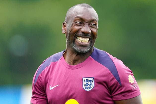 Jimmy Floyd Hasselbaink England Training, UEFA European Championship, EM, Europameisterschaft 2024, Football, Spa & Golf Resort Weimarer Land, Blankenhain, Germany, 27 Jun 2024 EDITORIAL USE ONLY No use with unauthorised audio, video, data, fixture lists, club league logos or live services. Online in-match use limited to 120 images, no video emulation. No use in betting, games or single club league player publications. Copyright: xDavexShopland Shutterstockx 14559245g