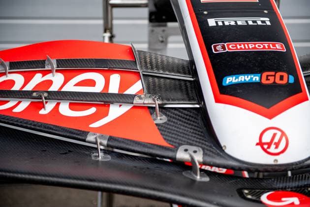 Formula 1 GP Austria Austria Thursday, 27 06 2024 MoneyGram Haas F1 Team front wing Formula 1 GP Austria Austria Thursday, 27 06 2024 Copyright: xBEAUTIFULxSPORTS Erlhofx