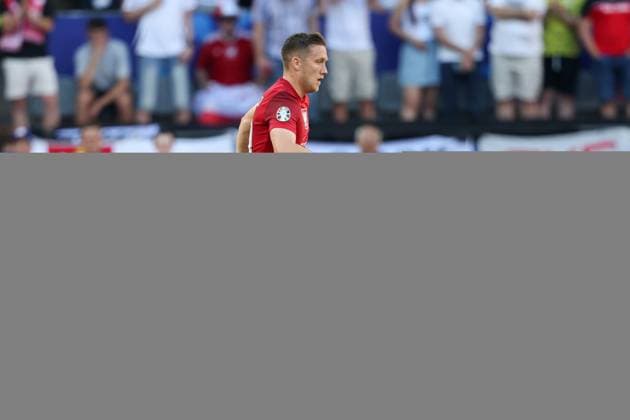June 25, 2024, Dortmund, Germany: Piotr Zielinski of Poland in action during the UEFA EURO, EM, Europameisterschaft,Fussball 2024 Final match between France and Poland at Signal Iduna Park. Final score: France 1:1 Poland. Dortmund Germany - ZUMAs197 20240625_aaa_s197_409 Copyright: xGrzegorzxWajdax