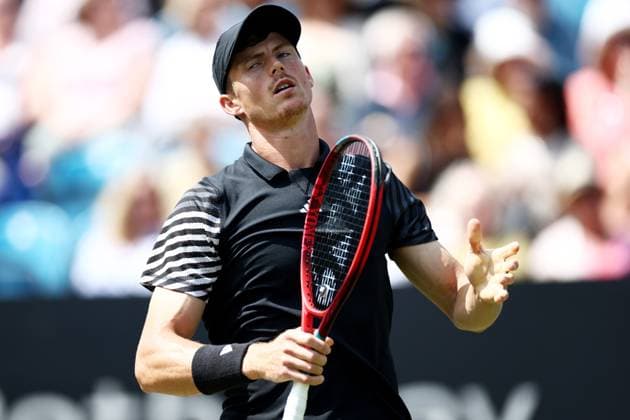 Billy Harris of Great Britain reacts during their Quarter Final match. Rothesay International Eastbourne, Day 5, Tennis, Devonshire Park, Eastbourne, UK - 27 June 2024  Copyright: xJamesxMarsh Shutterstockx 14555505k