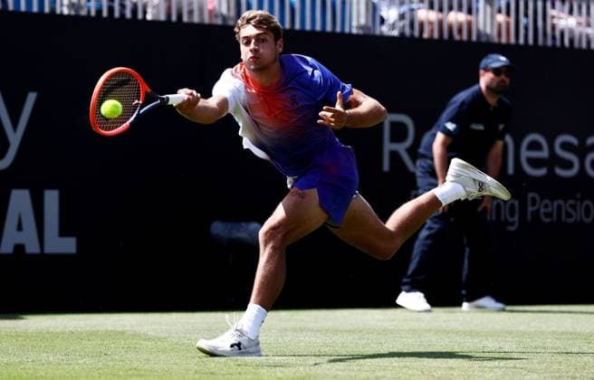 Flavio Cobolli of Italy in action during their Quarter Final match. Rothesay International Eastbourne, Day 5, Tennis, Devonshire Park, Eastbourne, UK - 27 June 2024  Copyright: xJamesxMarsh Shutterstockx 14555505t