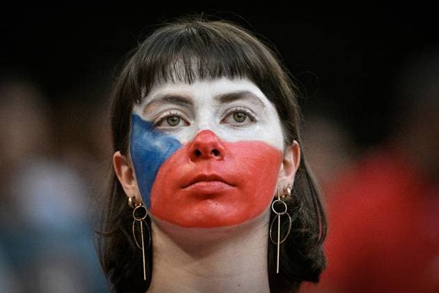 Czech fans in action during the Group F match of the European Football Championship: Turkey vs Czechia, in Hamburg, Germany, on June 26, 2024. (CTKxPhoto VitxSimanek) CTKPhotoF202406270000701  CTKPhotoF202406270000701