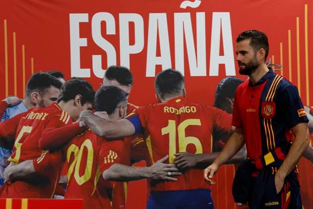 Spain s soccer team player Nacho attends a press conference, PK, Pressekonferenz following a training session of the team ahead of their upcoming Euro2024 match against Georgia, in Donaueschingen, Germany, 27 June 2024. Training session of Spain !ACHTUNG: NUR REDAKTIONELLE NUTZUNG!  Copyright: xJ.J.xGuillénx GRAF8305 20240627-55013991309_1