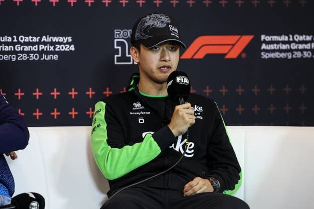 ZHOU Guanyu (chi), Stake F1 Team Kick Sauber C44, portrait press conference, PK, Pressekonferenz during the Formula 1 Qatar Airways Austrian Grand Prix 2024, 11th round of the 2024 Formula One World Championship, WM, Weltmeisterschaft from June 28 to 30, 2024 on the Red Bull Ring, in Spielberg, Austria - F1 - AUSTRIAN GRAND PRIX 2024 DPPI Panoramic  240627_R11_AUSTRIA_DP_XB3_8905
