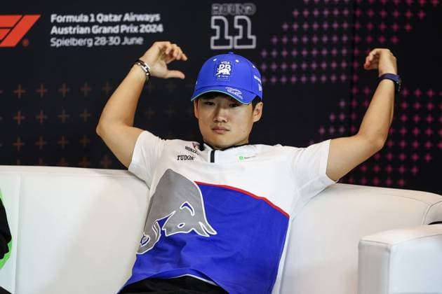 TSUNODA Yuki (jap), Visa Cash App RB F1 Team VCARB 01, portrait press conference, PK, Pressekonferenz during the Formula 1 Qatar Airways Austrian Grand Prix 2024, 11th round of the 2024 Formula One World Championship, WM, Weltmeisterschaft from June 28 to 30, 2024 on the Red Bull Ring, in Spielberg, Austria - F1 - AUSTRIAN GRAND PRIX 2024 DPPI Panoramic 240627_R11_AUSTRIA_DP_XB3_8912