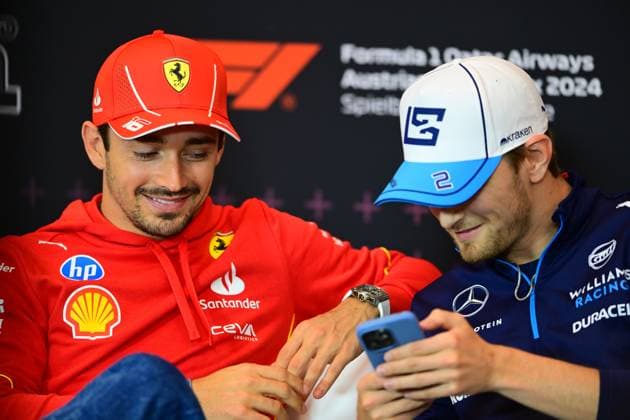 F1 Grand Prix of Austria - Previews Charles Leclerc of Scuderia Ferrari and Logan Sergeant of Williams Racing are speaking during the official press conference, PK, Pressekonferenz of the Austrian GP, the 11th round of the Formula 1 World Championship, WM, Weltmeisterschaft 2024, in Red Bull Ring, Spielberg Bei Knittenfeld, Stirya, Austria, on June 27, 2024. Spielberg Bei Knittenfeld Stirya Austria  Copyright: xAndreaxDiodatox originalFilename:diodato-notitle240627_npUuL.jpg