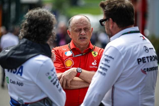 VASSEUR Frédéric (fra), Team Principal & General Manager of the Scuderia Ferrari, portrait LAGRUE Gwen (fra), Driver Development Advisor for Mercedes AMG F1 Team, portrait MEKIES Laurent (fra), Team Principal of Visa Cash App RB F1 Team, portrait during the Formula 1 Qatar Airways Austrian Grand Prix 2024, 11th round of the 2024 Formula One World Championship, WM, Weltmeisterschaft from June 28 to 30, 2024 on the Red Bull Ring, in Spielberg, Austria - F1 - AUSTRIAN GRAND PRIX 2024 DPPI Panoramic 240627_R11_AUSTRIA_DP_XB3_9201