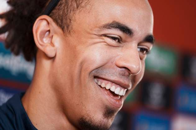 Yussuf Poulsen during the national team s mixed zone in Freudenstadt, Germany Thursday, June 27, 2024 Photo Liselotte Sabroe Ritzau Scanpix , Freudenstadt Germany  Copyright: Ritzau Scanpix LiselottexSabroex spdk20240627-100601-L