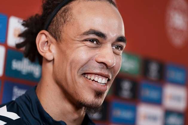 Yussuf Poulsen during the national team s mixed zone in Freudenstadt, Germany Thursday June 27, 2024 Photo Liselotte Sabroe Ritzau Scanpix , Freudenstadt Germany  Copyright: Ritzau Scanpix LiselottexSabroex spdk20240627-101544-L