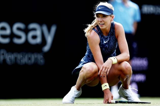 Sport Bilder des Tages Katie Boulter of Great Britain in action during their Quarter Final match. Rothesay International Eastbourne, Day 5, Tennis, Devonshire Park, Eastbourne, UK - 27 June 2024  Copyright: xJamesxMarsh Shutterstockx 14555505aw