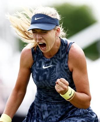 Katie Boulter of Great Britain in reacts during their Quarter Final match. Rothesay International Eastbourne, Day 5, Tennis, Devonshire Park, Eastbourne, UK - 27 June 2024  Copyright: xJamesxMarsh Shutterstockx 14555505ar