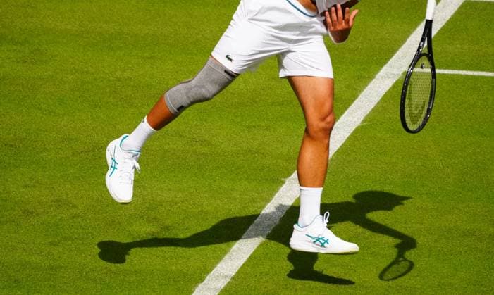 Sport Bilder des Tages Novak Djokovic practices on Centre Court wearing a knee support Wimbledon Tennis Championships, Practice and Previews, The All England Lawn Tennis and Croquet Club, London, UK - 27 Jun 2024  Copyright: xJavierxGarcia Shutterstockx 14560174ab
